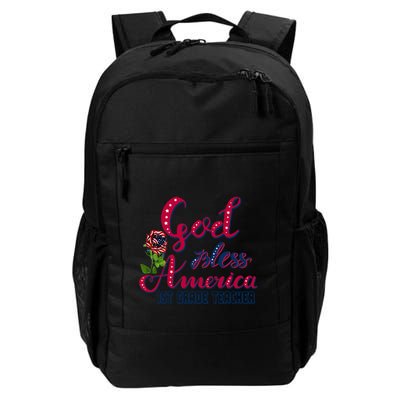 God Bless American 1st Grade Teacher Gift Backpack