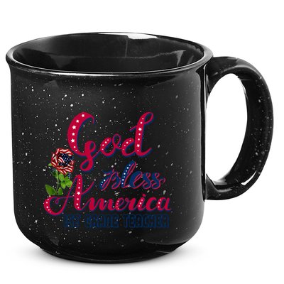 God Bless American 1st Grade Teacher Gift 15oz Campfire Ceramic Mug