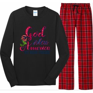 God Bless American 1st Grade Teacher Gift Long Sleeve Pajama Set