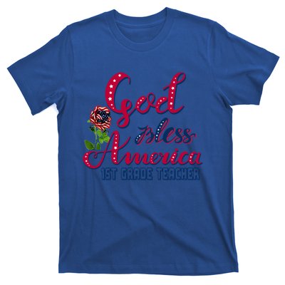 God Bless American 1st Grade Teacher Gift T-Shirt