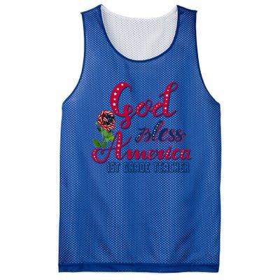 God Bless American 1st Grade Teacher Gift Mesh Reversible Basketball Jersey Tank