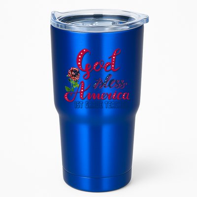 God Bless American 1st Grade Teacher Gift Tumbler