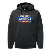 God Bless America 4th Of July Vintage Performance Fleece Hoodie