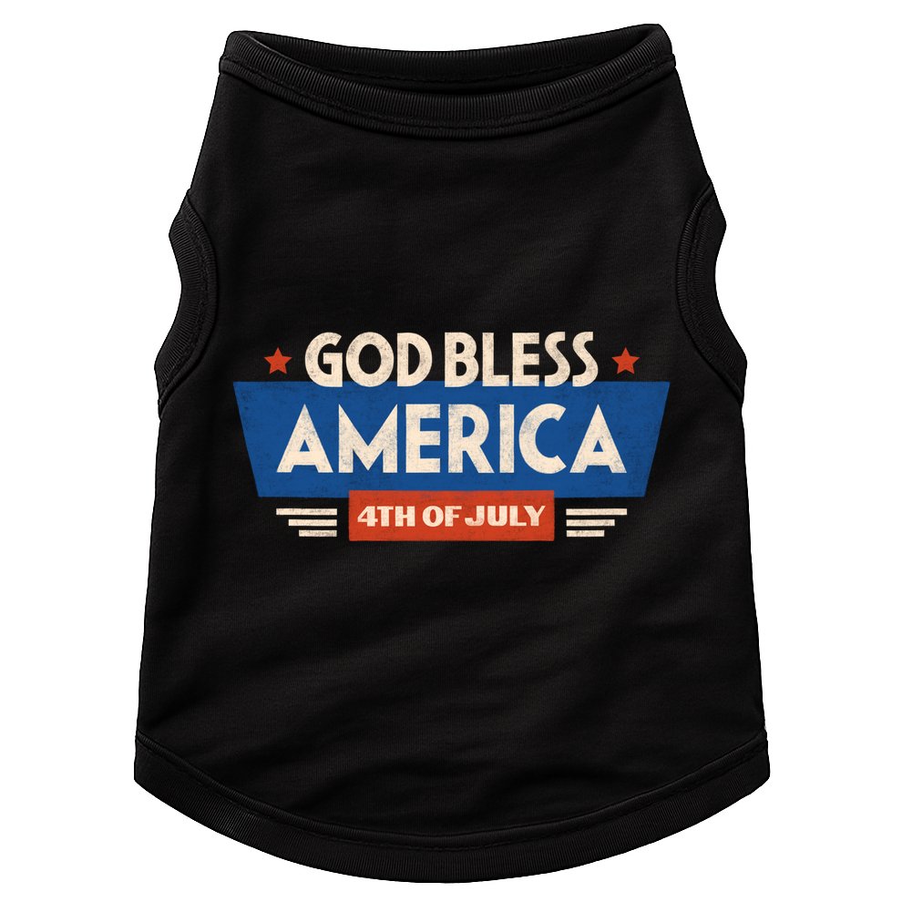 God Bless America 4th Of July Vintage Doggie Tank
