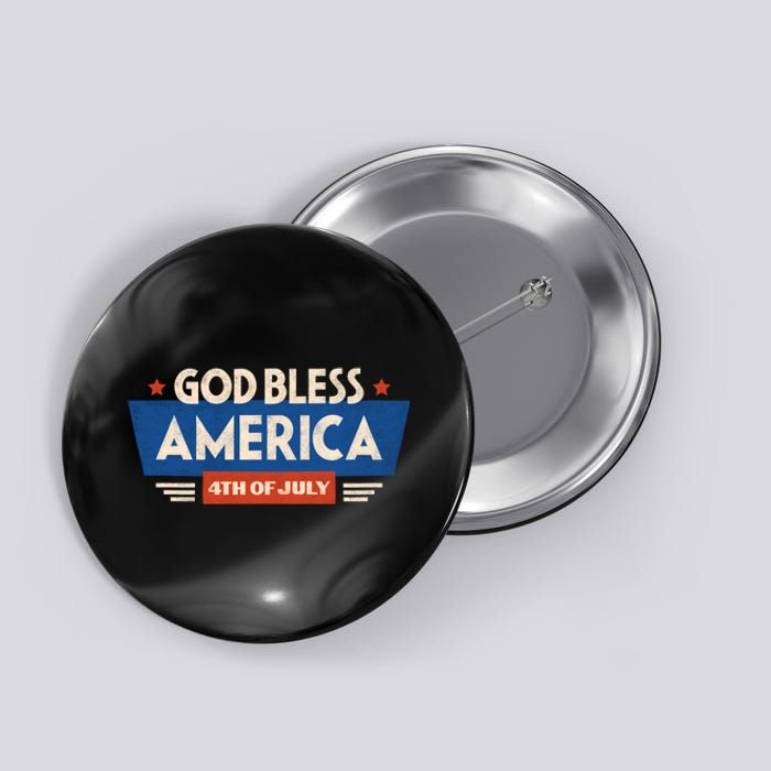 God Bless America 4th Of July Vintage Button