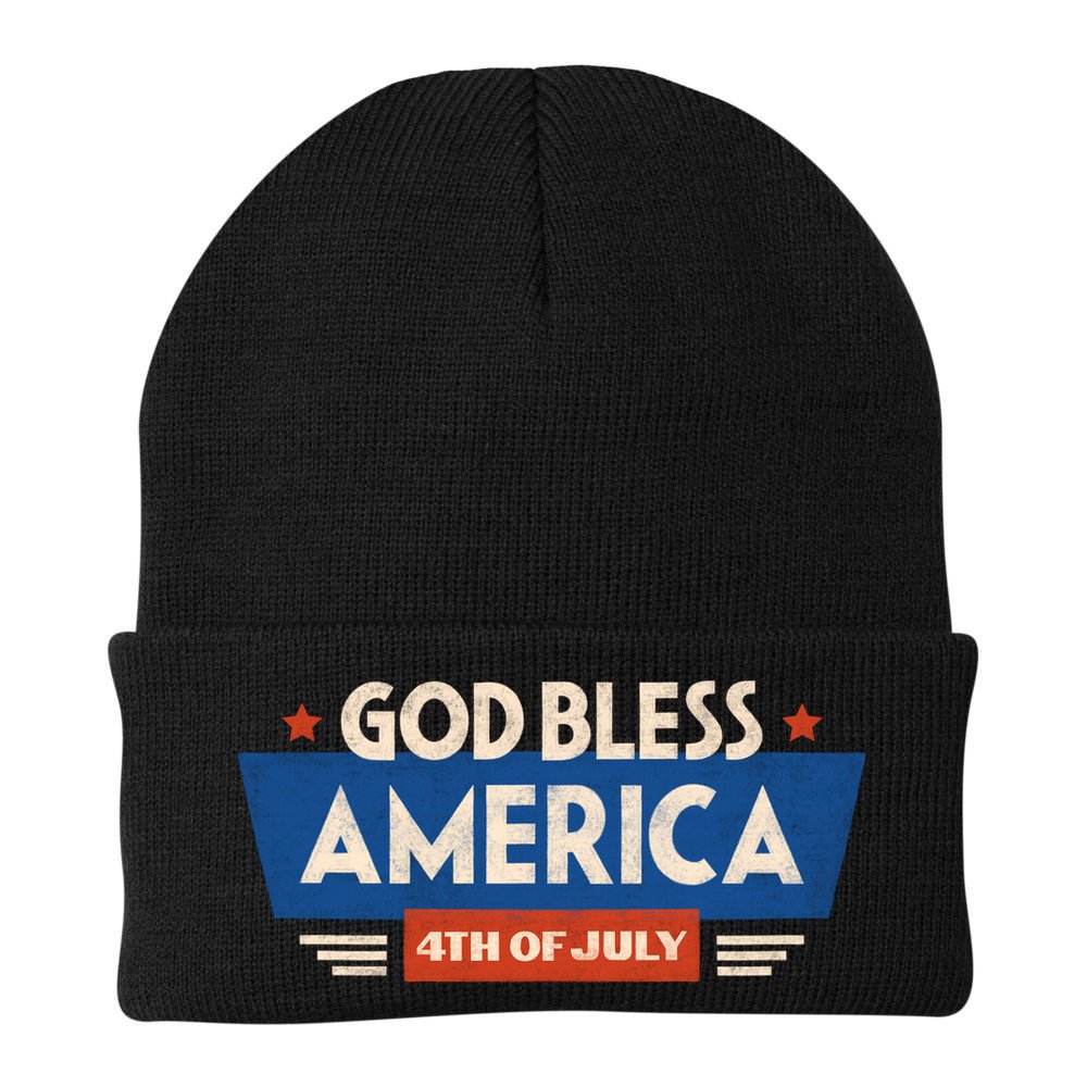God Bless America 4th Of July Vintage Beanie
