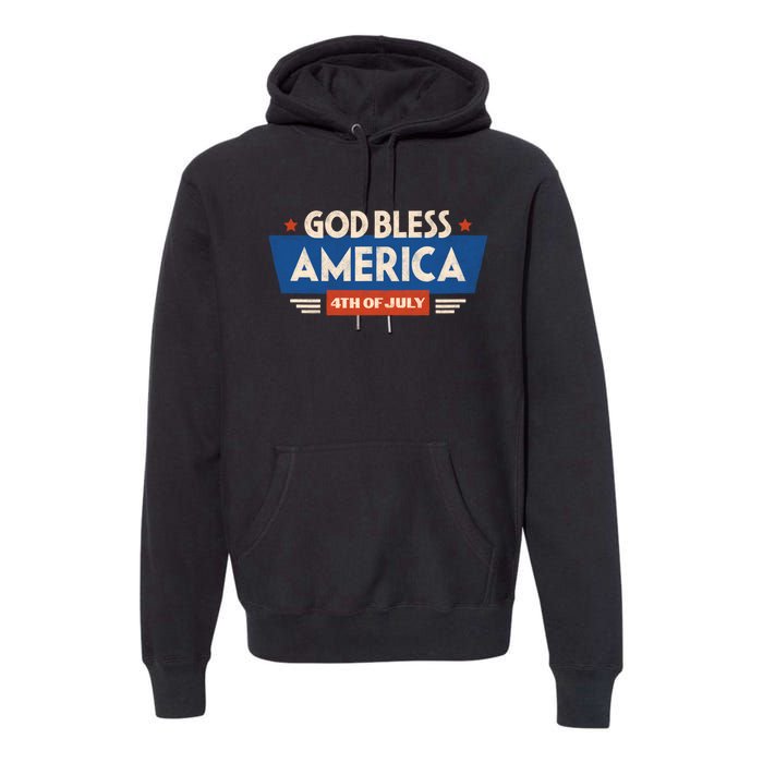 God Bless America 4th Of July Vintage Premium Hoodie