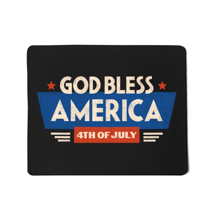 God Bless America 4th Of July Vintage Mousepad