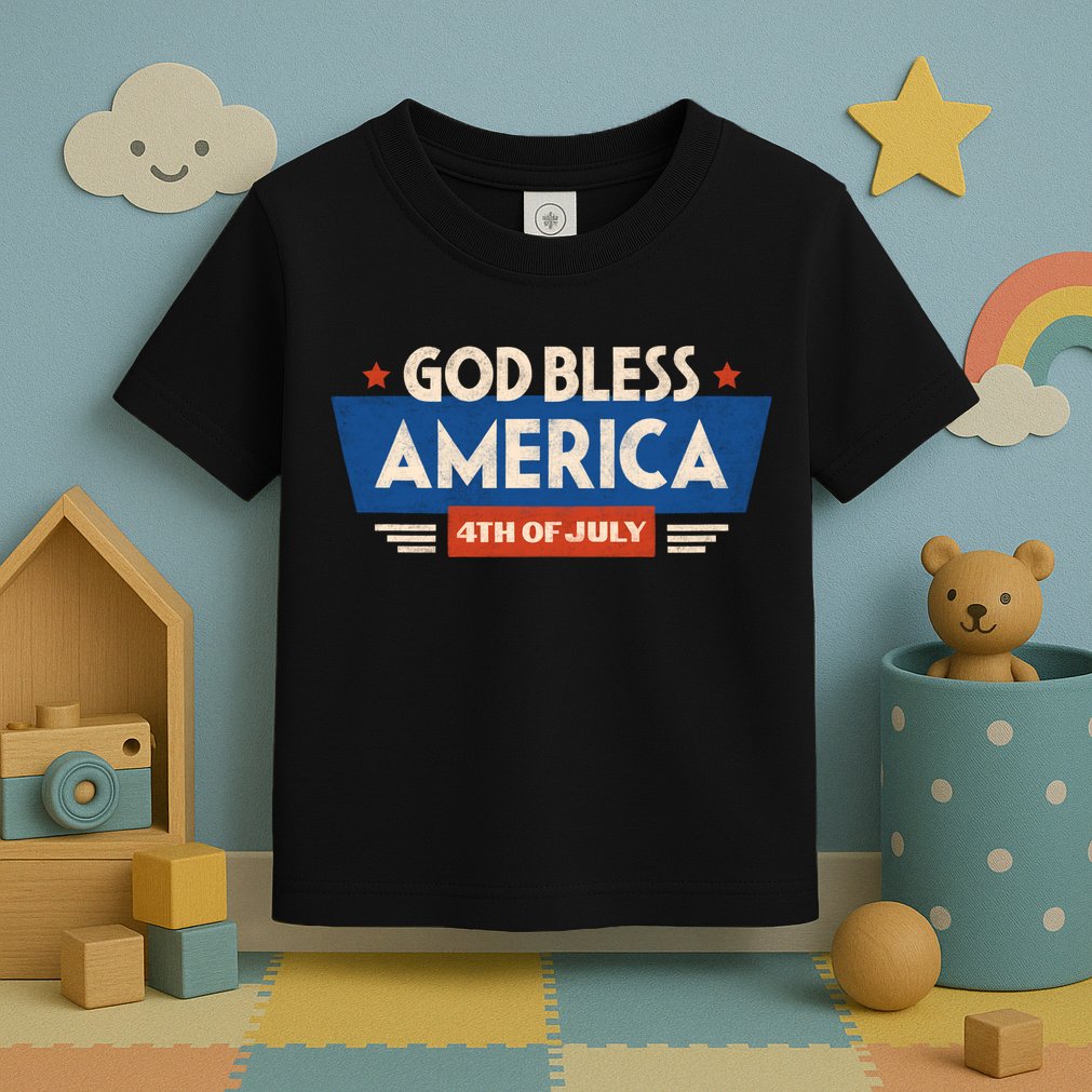 God Bless America 4th Of July Vintage Toddler T-Shirt