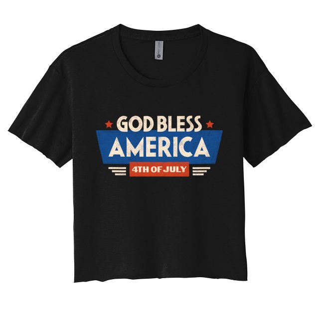 God Bless America 4th Of July Vintage Crop Top