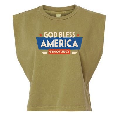 God Bless America 4th Of July Vintage Garment-Dyed Women's Muscle Tee