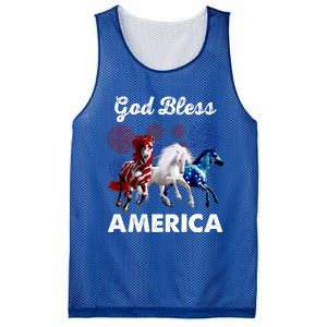 God Bless America Red White Blue Horses Gift Mesh Reversible Basketball Jersey Tank