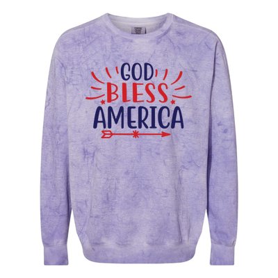 God Bless America Great Gift Colorblast Crewneck Sweatshirt