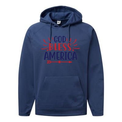 God Bless America Great Gift Performance Fleece Hoodie