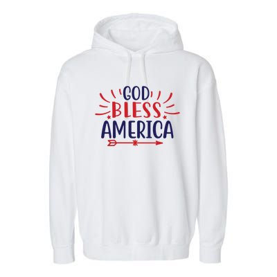 God Bless America Great Gift Garment-Dyed Fleece Hoodie