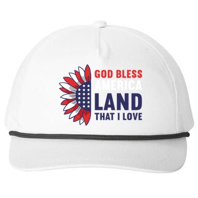 God Bless America Land That I Love Usa American 4th Of July Gift Snapback Five-Panel Rope Hat