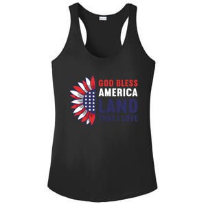 God Bless America Land That I Love Usa American 4th Of July Gift Ladies PosiCharge Competitor Racerback Tank