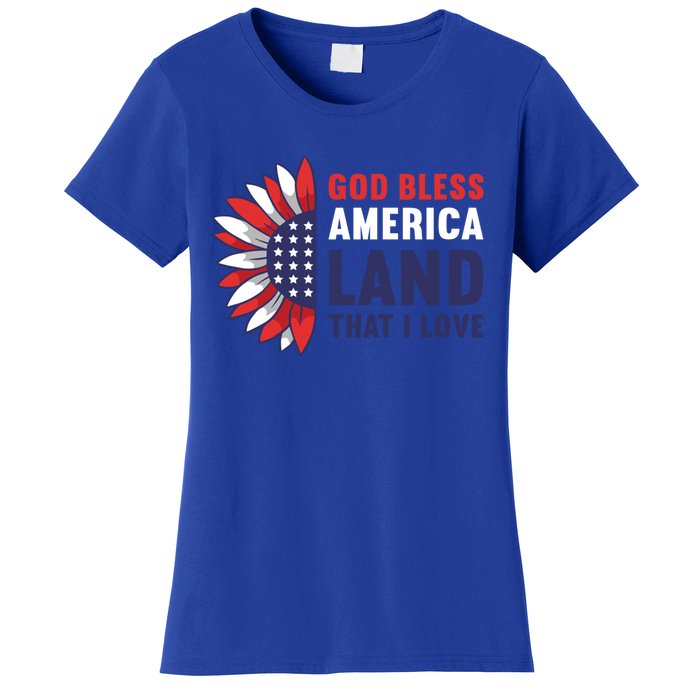 God Bless America Land That I Love Usa American 4th Of July Gift Women's T-Shirt