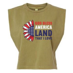 God Bless America Land That I Love Usa American 4th Of July Gift Garment-Dyed Women's Muscle Tee