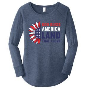 God Bless America Land That I Love Usa American 4th Of July Gift Women's Perfect Tri Tunic Long Sleeve Shirt