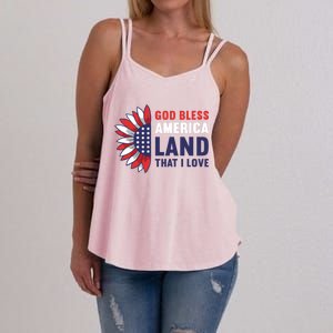 God Bless America Land That I Love Usa American 4th Of July Gift Women's Strappy Tank