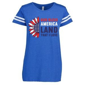 God Bless America Land That I Love Usa American 4th Of July Gift Enza Ladies Jersey Football T-Shirt