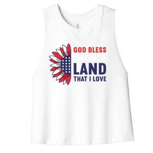 God Bless America Land That I Love Usa American 4th Of July Gift Women's Racerback Cropped Tank