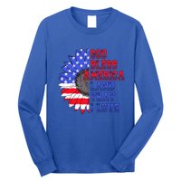 God Bless America Land That I Love American Flag Sunflower Gift Long Sleeve Shirt