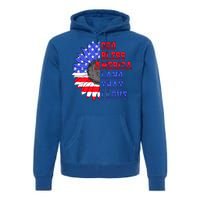 God Bless America Land That I Love American Flag Sunflower Gift Premium Hoodie