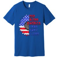 God Bless America Land That I Love American Flag Sunflower Gift Premium T-Shirt