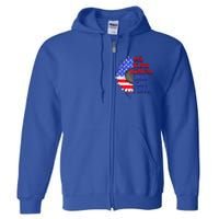 God Bless America Land That I Love American Flag Sunflower Gift Full Zip Hoodie