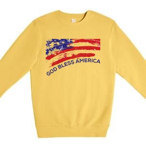 God Bless America Gifgift Usa Us Flag Pariotic Premium Crewneck Sweatshirt