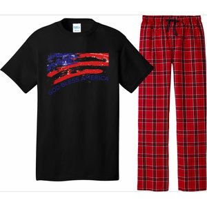 God Bless America Gifgift Usa Us Flag Pariotic Pajama Set