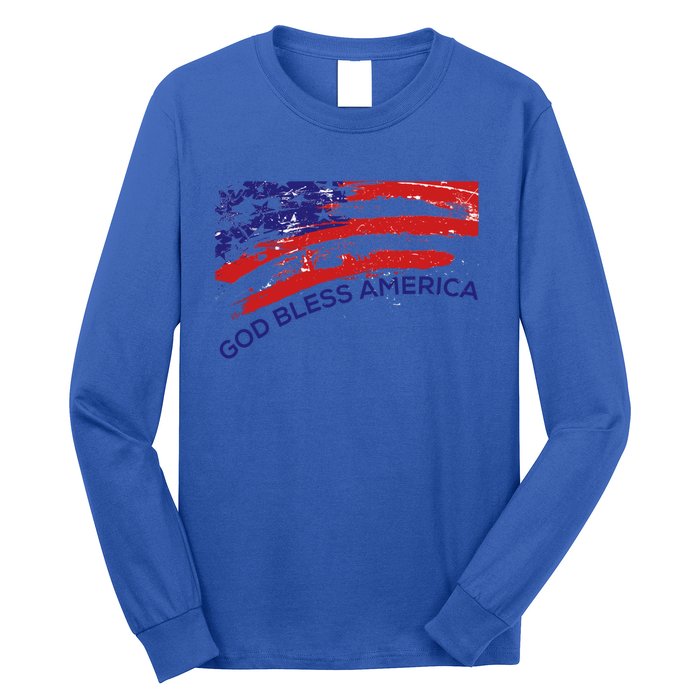 God Bless America Gifgift Usa Us Flag Pariotic Long Sleeve Shirt