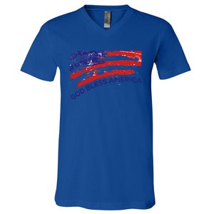 God Bless America Gifgift Usa Us Flag Pariotic V-Neck T-Shirt