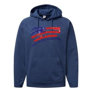 God Bless America Gifgift Usa Us Flag Pariotic Performance Fleece Hoodie