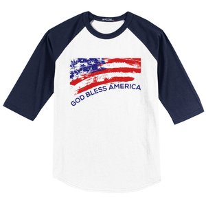 God Bless America Gifgift Usa Us Flag Pariotic Baseball Sleeve Shirt