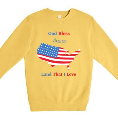 God Bless America Land That I Love Great Gift Premium Crewneck Sweatshirt