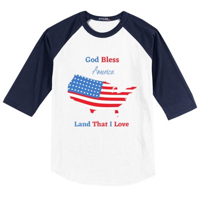 God Bless America Land That I Love Great Gift Baseball Sleeve Shirt