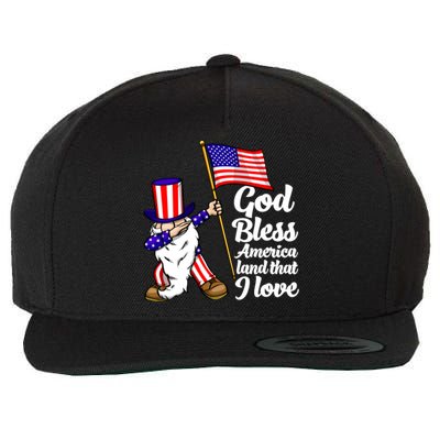 God Bless America Land That I Love Funny America Flag Love Gift Wool Snapback Cap