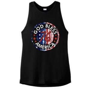 God Bless America The Spirit 76 American Flag 4th Of July Meaningful Gift Ladies PosiCharge Tri-Blend Wicking Tank