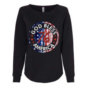 God Bless America The Spirit 76 American Flag 4th Of July Meaningful Gift Womens California Wash Sweatshirt