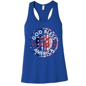 God Bless America The Spirit 76 American Flag 4th Of July Meaningful Gift Women's Racerback Tank