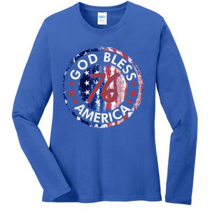 God Bless America The Spirit 76 American Flag 4th Of July Meaningful Gift Ladies Long Sleeve Shirt