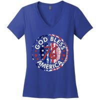 God Bless America The Spirit 76 American Flag 4th Of July Meaningful Gift Women's V-Neck T-Shirt