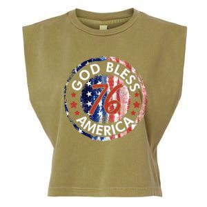 God Bless America The Spirit 76 American Flag 4th Of July Meaningful Gift Garment-Dyed Women's Muscle Tee