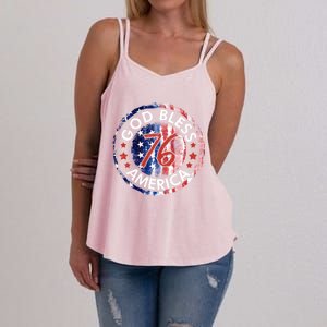 God Bless America The Spirit 76 American Flag 4th Of July Meaningful Gift Women's Strappy Tank