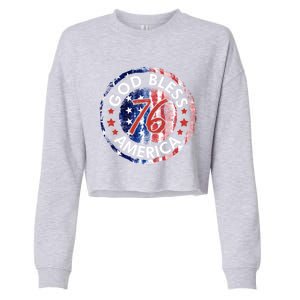 God Bless America The Spirit 76 American Flag 4th Of July Meaningful Gift Cropped Pullover Crew