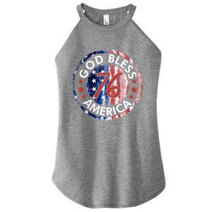 God Bless America The Spirit 76 American Flag 4th Of July Meaningful Gift Women's Perfect Tri Rocker Tank