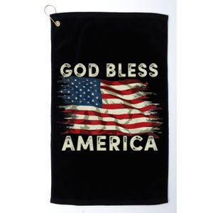 God Bless America Usa Flag 4th Of July Patriotic Gift Platinum Collection Golf Towel